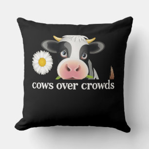 Coussin Conception de slogan western minimaliste Vaches pl