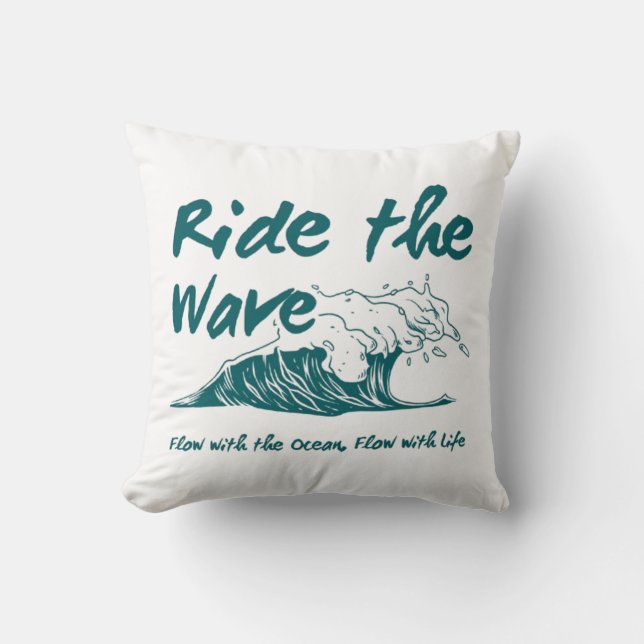 Coussin Conception de surf Ride the Wave (Recto)