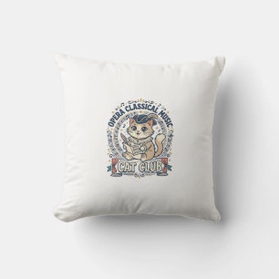 Coussin Conception de T-shirt de chat mignon de musique cl