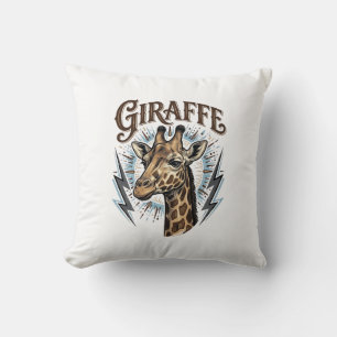 Coussin Conception de T-Shirt Foudre Girafe Gravée Vintage
