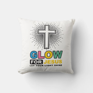 Coussin Conception de t-shirt lumineux Croix chrétienne Br
