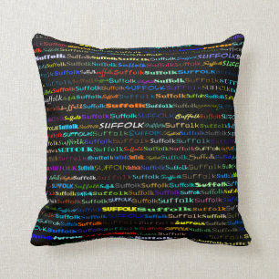 Coussin Conception de texte Suffolk I Lancer l'oreiller