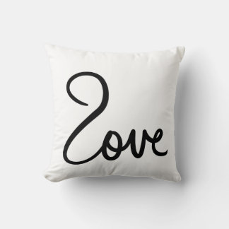 Coussin Conception de typographie de mot "amour" minimalis