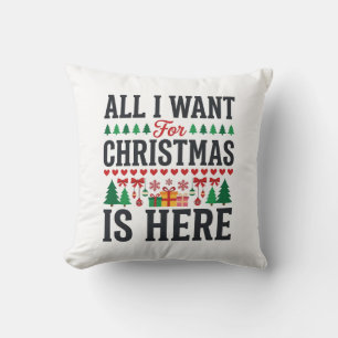 Coussin Conception de typographie de vacances de cadeaux d