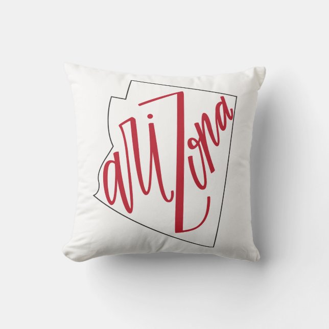 Coussin Conception de typographie d'état de l'Arizona | (Recto)