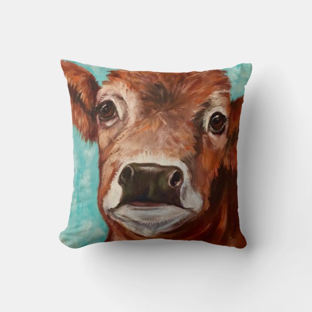 Coussin Conception de vaches à Aqua (Recto)