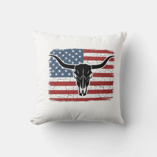 Coussin Conception de vecteur de drapeau américain de crân