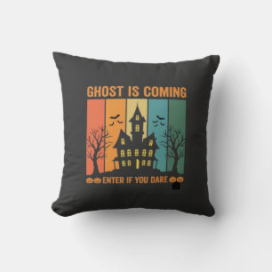 Coussin Conception de vecteur de maison hantée de fantôme 