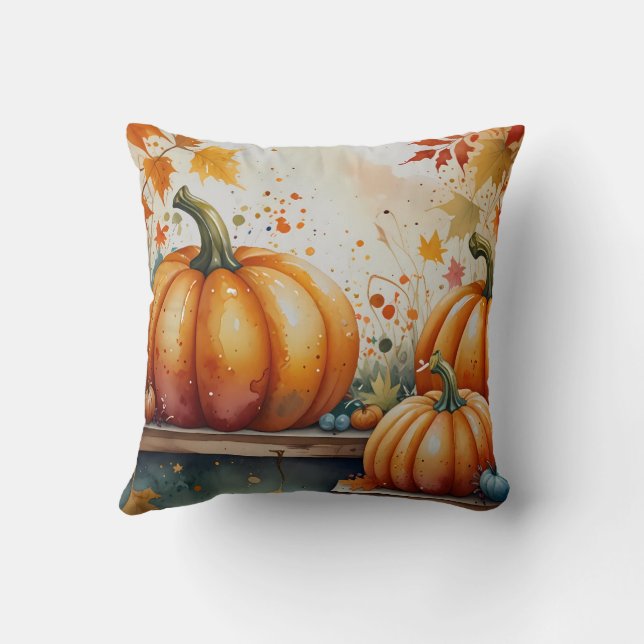 Coussin Conception de Vibes Citrouille Halloween (Verso)