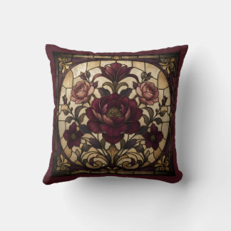 Coussin Conception de vitrail de rose