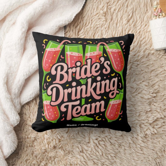 Coussin Conception d'équipe de boisson de la mariée pour e (Couverture)