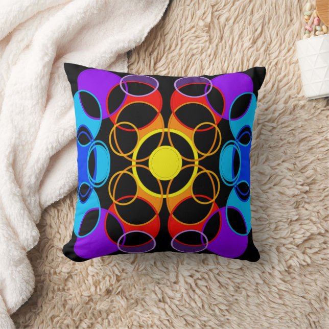 Coussin Conception des cercles de couleur arc-en-ciel (Couverture)