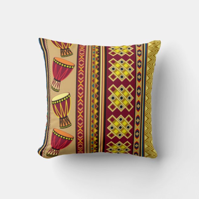 Coussin Conception d'impression Motif de tambour africain (Recto)