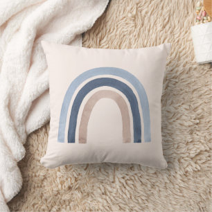 Coussin Conception du Boho bleu et arc-en-ciel de pêche