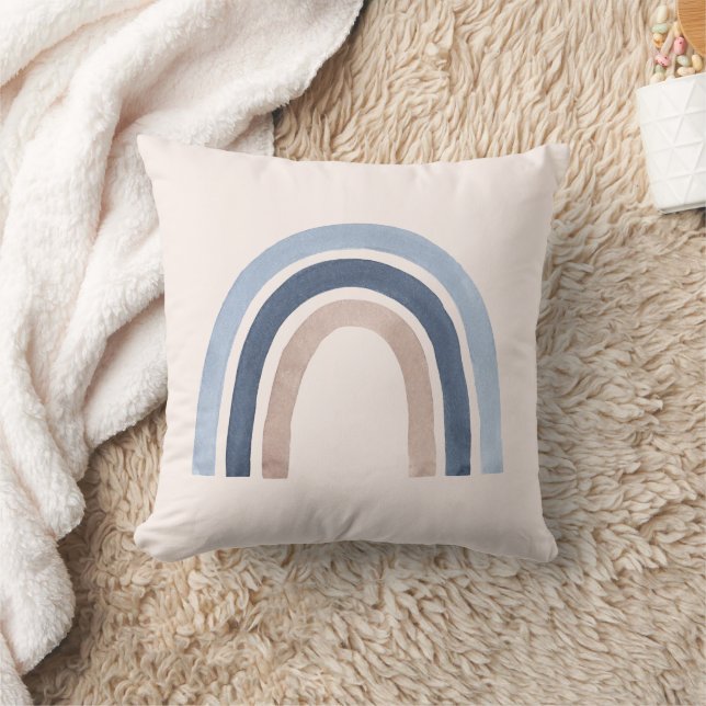 Coussin Conception du Boho bleu et arc-en-ciel de pêche (Couverture)
