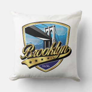 Coussin Conception du logo Brooklyn Elegant Gold Swoosh