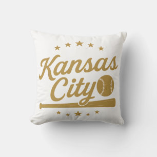 Coussin Conception du logo Vintage de base-ball de Kansas 