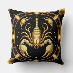Coussin Conception du zodiaque Scorpion doré