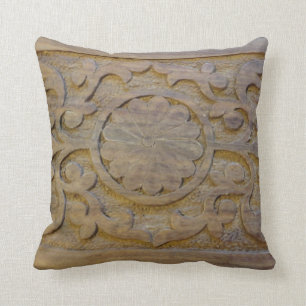 Coussin Conception en bois de rouleau de teck texturisée