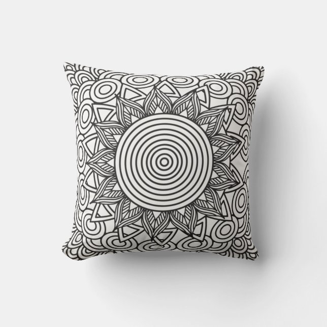 Coussin Conception ethnique décorative Mandala (Recto)