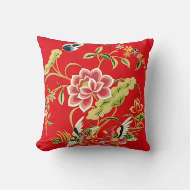 Coussin Conception florale chinoise de broderie (Recto)