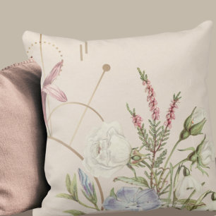 Coussin Conception florale esthétique de cottage élégant