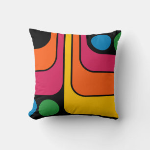Coussin Conception géométrique de style rétro des années 1