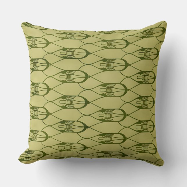 Coussin Conception géométrique verte (Recto)