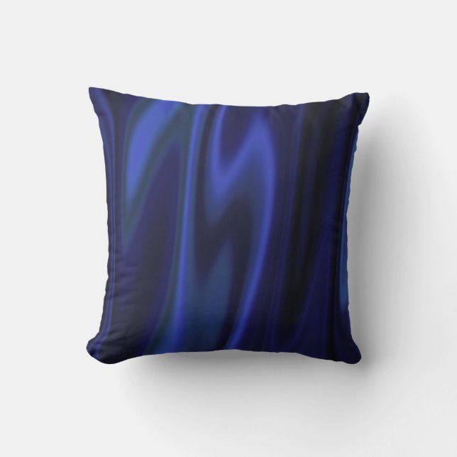 Coussin Conception graphique de tissu de satin de bleu de (Recto)
