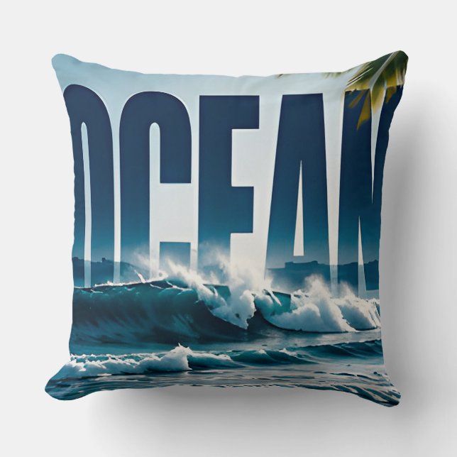 Coussin Conception graphique éditoriale de luxe côtier océ (Recto)
