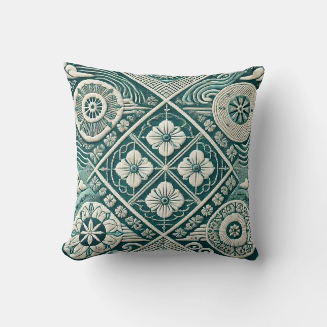 Coussin Conception inspirée par Shashiko 1 (Recto)