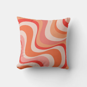 Coussin Conception moderne et colorée des vagues rétro