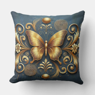 Coussin Conception Papillon Doré