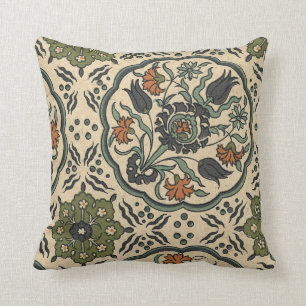 Coussin Conception persane florale décorative de tuile