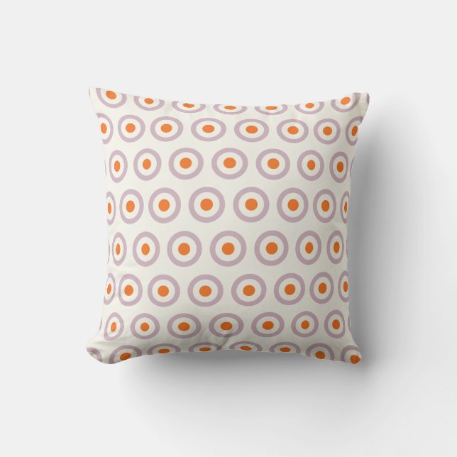 Coussin Conception rétro avec point circulaire violet et o (Recto)