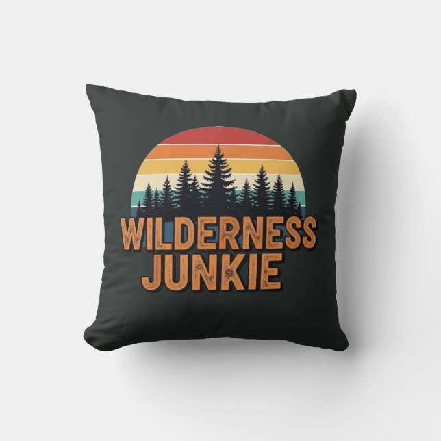 Coussin Conception rétro de junkie sauvage (Recto)