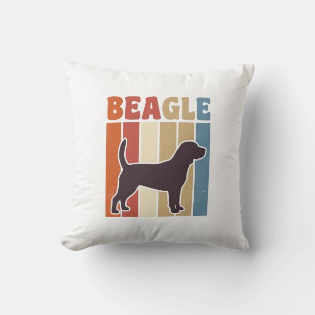 Coussin Conception vectorielle à rayures rétro de chien Be (Recto)