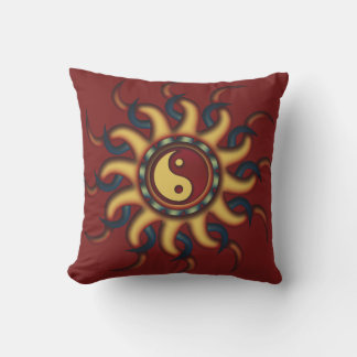 Coussin Conception Yin Yang Marron