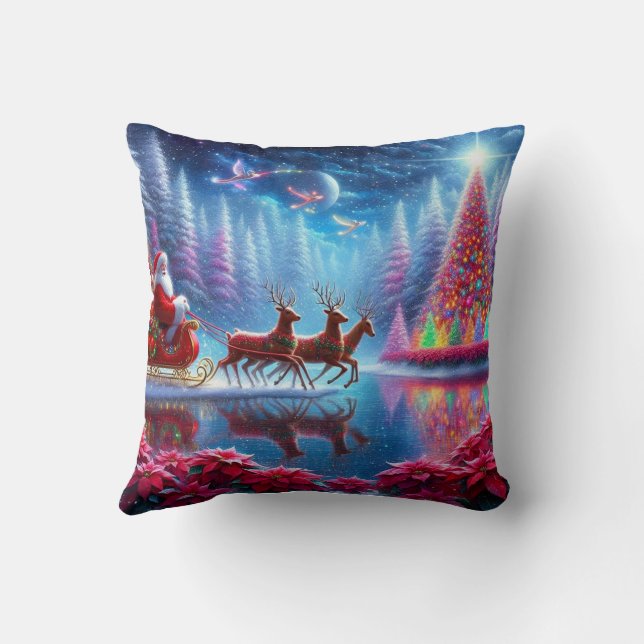 Coussin Concevez Votre Noël Imprimé Personnalisé (Verso)