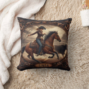 Coussin Concours de rodéo au coucher du soleil au Colorado
