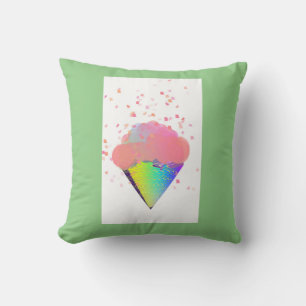 Coussin CONE DE CRÈME DE GLACE POP ART Enfants Lancer l'or