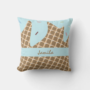 Coussin Cône de glace estivale dégoulinant de paillettes b