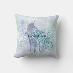 Coussin Confetti de civelle de l'aqua à licorne violette