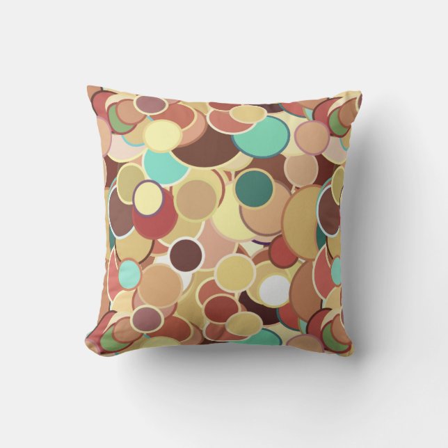 Coussin Confettis points de style milieu de siècle - Tons  (Recto)