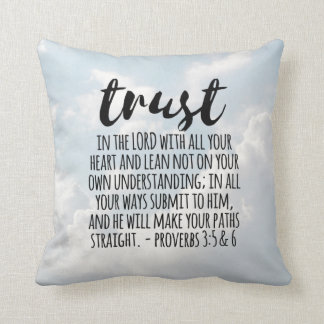 Coussin Confiance dans les proverbes du Seigneur 3:5-6