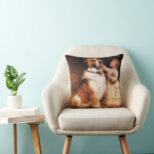 Coussin Confiance par Charles Burton Barber, Chien Saint-B