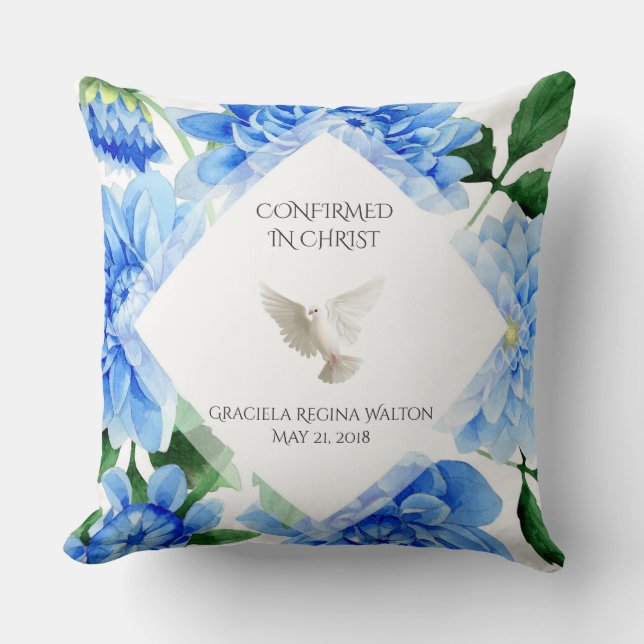 Coussin Confirmation Religieux Catholique Saint Esprit Flo (Recto)