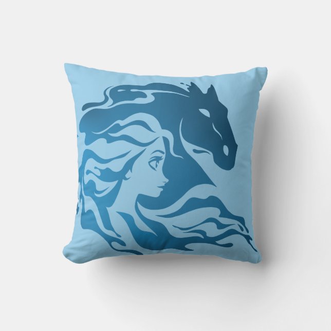 Coussin Congelé 2 : Elsa et le Nokk Aquarelle Silhouette (Recto)