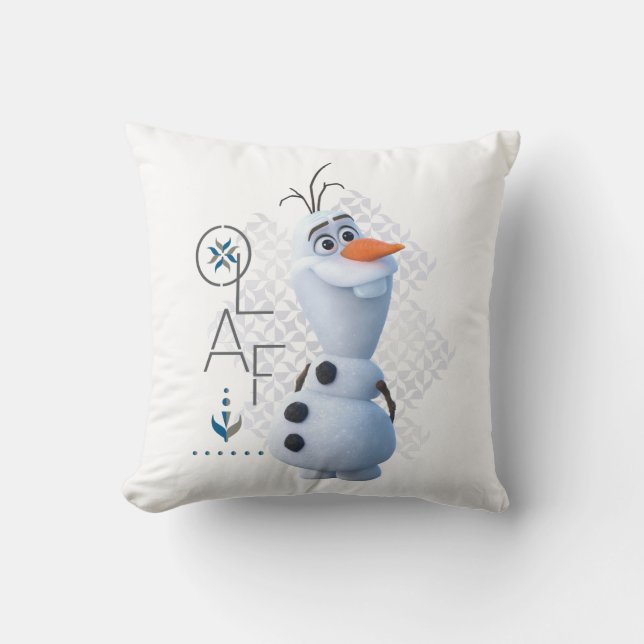 Coussin Congelé 2 : Olaf avec nom stylisé Graphique (Recto)