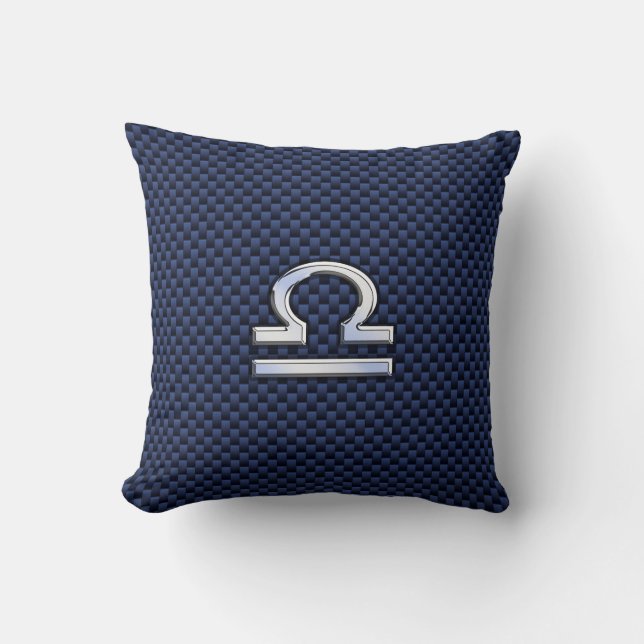 Coussin Connexion Bibliothèque moderne à la Navy Blue Carb (Recto)